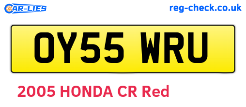OY55WRU are the vehicle registration plates.