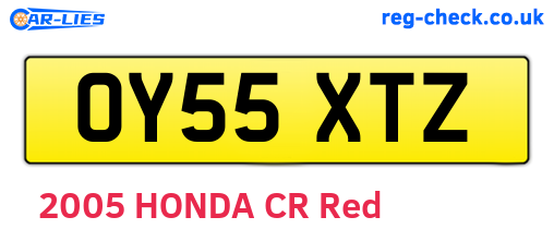 OY55XTZ are the vehicle registration plates.