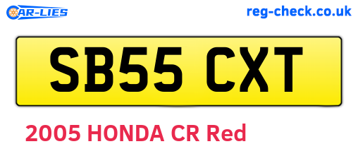 SB55CXT are the vehicle registration plates.