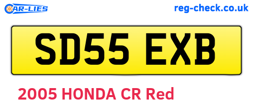 SD55EXB are the vehicle registration plates.