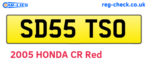 SD55TSO are the vehicle registration plates.