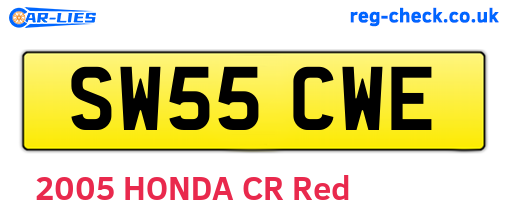 SW55CWE are the vehicle registration plates.