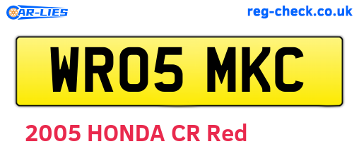 WR05MKC are the vehicle registration plates.