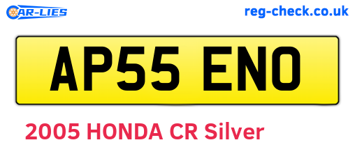 AP55ENO are the vehicle registration plates.