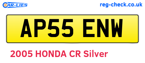 AP55ENW are the vehicle registration plates.
