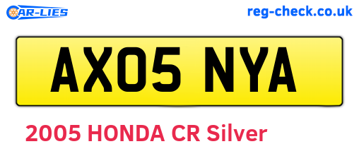 AX05NYA are the vehicle registration plates.