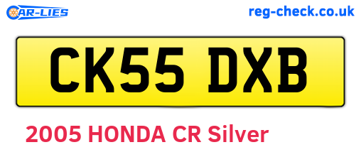CK55DXB are the vehicle registration plates.
