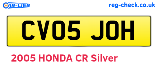 CV05JOH are the vehicle registration plates.