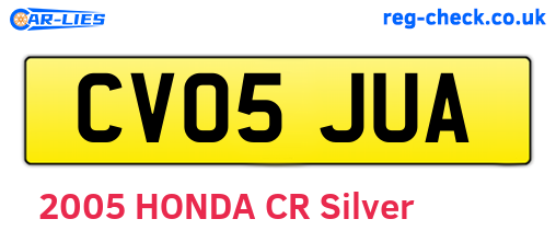 CV05JUA are the vehicle registration plates.