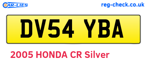 DV54YBA are the vehicle registration plates.