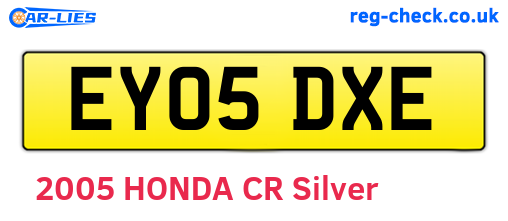 EY05DXE are the vehicle registration plates.