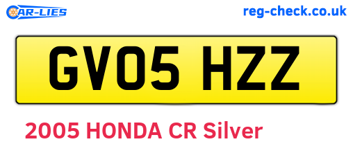 GV05HZZ are the vehicle registration plates.