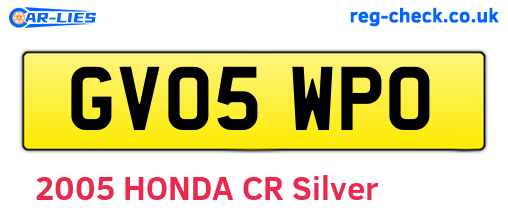 GV05WPO are the vehicle registration plates.