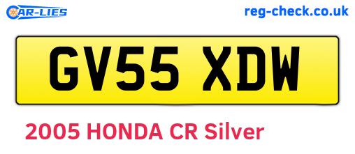 GV55XDW are the vehicle registration plates.