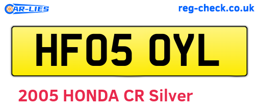 HF05OYL are the vehicle registration plates.