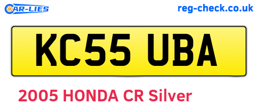 KC55UBA are the vehicle registration plates.