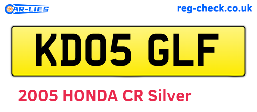 KD05GLF are the vehicle registration plates.