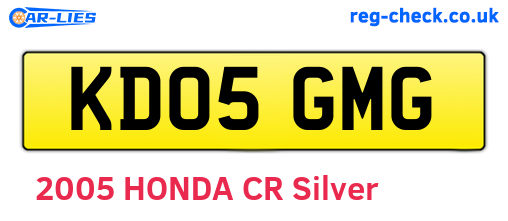 KD05GMG are the vehicle registration plates.