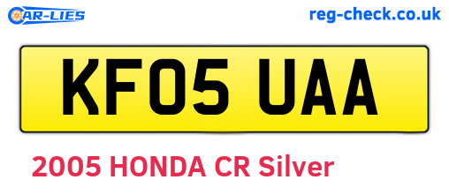 KF05UAA are the vehicle registration plates.