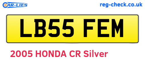 LB55FEM are the vehicle registration plates.