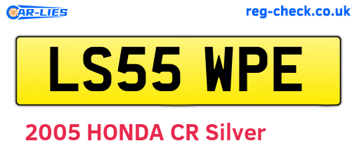 LS55WPE are the vehicle registration plates.