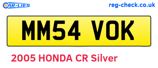 MM54VOK are the vehicle registration plates.
