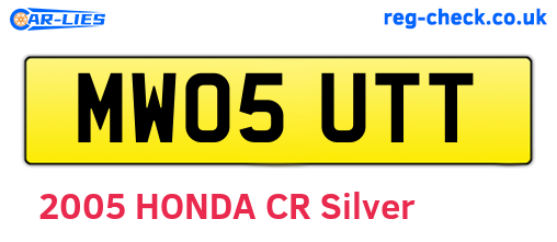 MW05UTT are the vehicle registration plates.