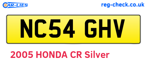 NC54GHV are the vehicle registration plates.