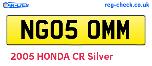 NG05OMM are the vehicle registration plates.