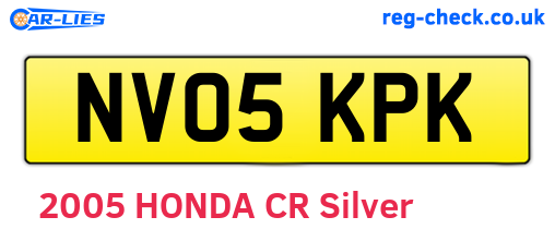 NV05KPK are the vehicle registration plates.