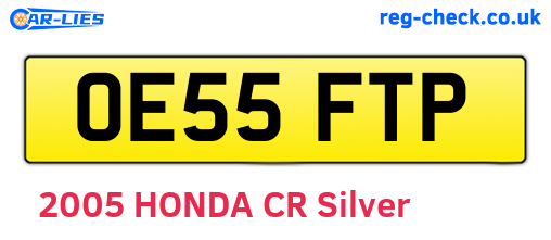 OE55FTP are the vehicle registration plates.