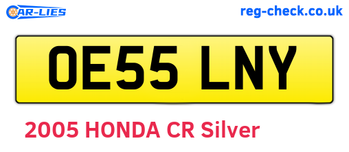 OE55LNY are the vehicle registration plates.
