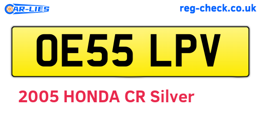 OE55LPV are the vehicle registration plates.