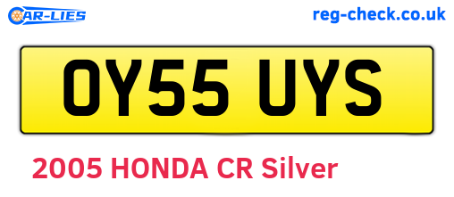 OY55UYS are the vehicle registration plates.