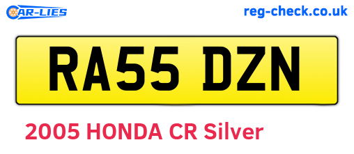RA55DZN are the vehicle registration plates.