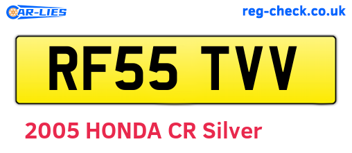 RF55TVV are the vehicle registration plates.