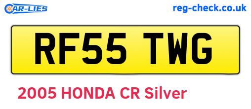 RF55TWG are the vehicle registration plates.