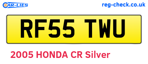 RF55TWU are the vehicle registration plates.