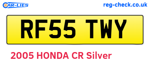 RF55TWY are the vehicle registration plates.