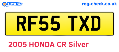 RF55TXD are the vehicle registration plates.