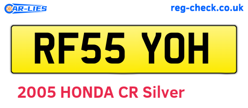 RF55YOH are the vehicle registration plates.