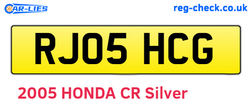 RJ05HCG are the vehicle registration plates.