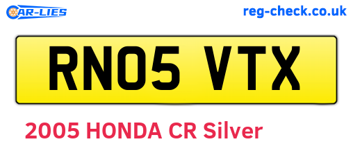 RN05VTX are the vehicle registration plates.