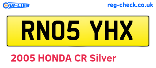 RN05YHX are the vehicle registration plates.