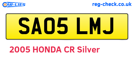 SA05LMJ are the vehicle registration plates.