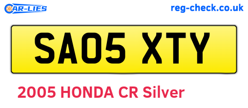 SA05XTY are the vehicle registration plates.