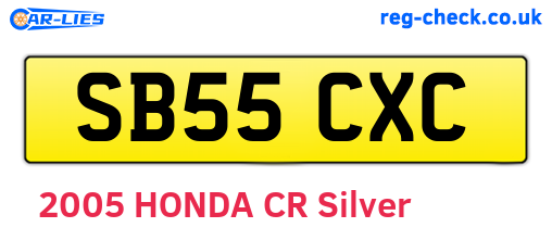 SB55CXC are the vehicle registration plates.