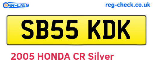 SB55KDK are the vehicle registration plates.