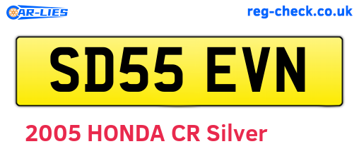 SD55EVN are the vehicle registration plates.