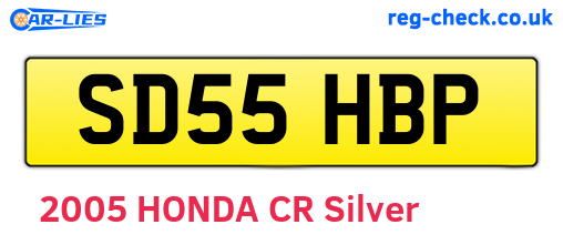 SD55HBP are the vehicle registration plates.